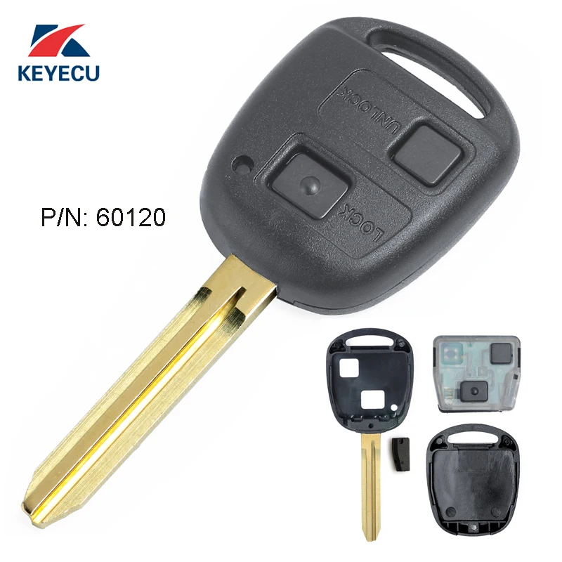 Запасной дистанционный ключ KEYECU с 2 кнопками чип 304 МГц 4D67 для Toyota Prado 120 2002 2004 P/N: