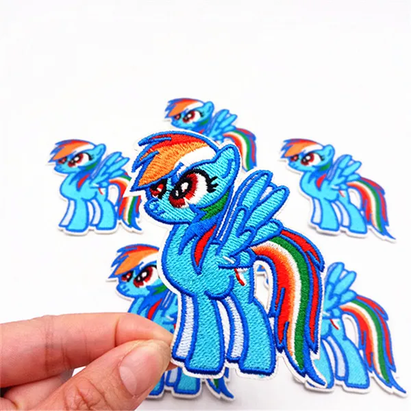 Антикварный цинк 10 шт. My Little Horse патчи для одежды Портативный утюжок для одежды сумки модные вышитые Радуга хвост лошадь DIY одежды Аппликации - Цвет: Антикварный цинк