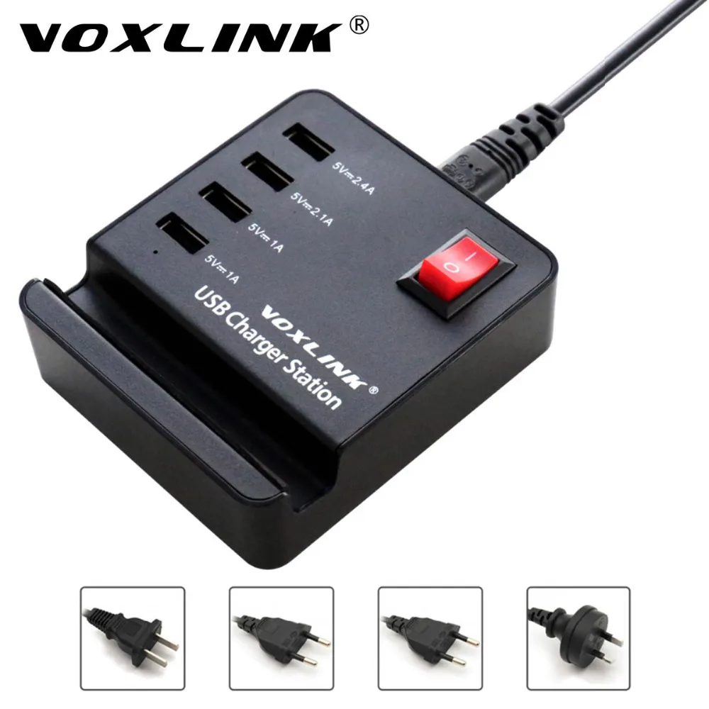 VOXLINK Универсальный 4 Порты и разъёмы для мобильных телефонов через USB Зарядное