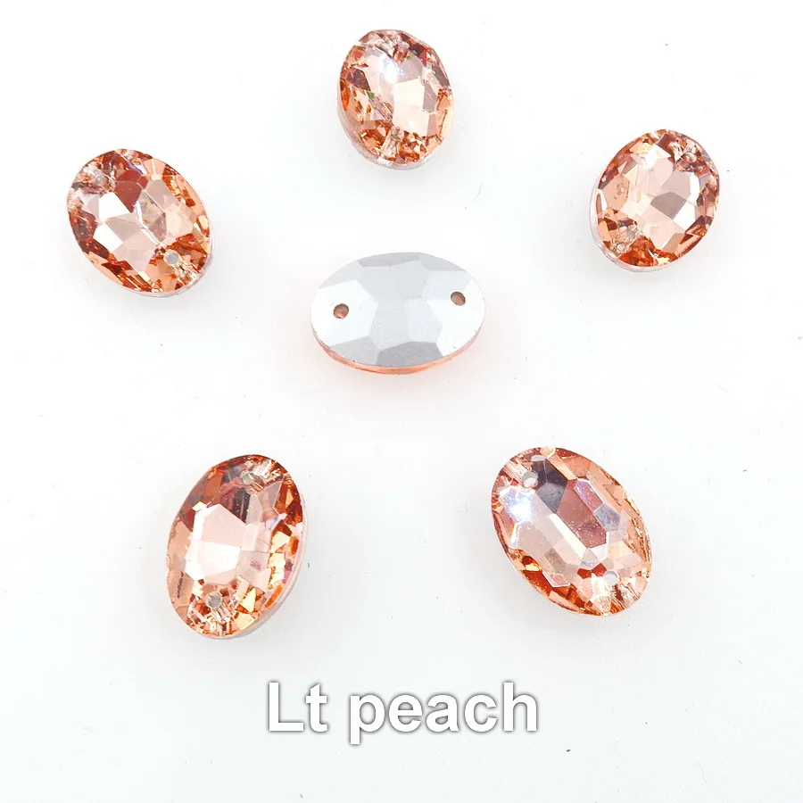 A20 Lt peach Овальная форма, с двумя отверстиями, с заостренным задним стеклом, кристаллы, стразы, бусины, пришитые на свадебное платье, обувь, сумки, аксессуары, украшения - Цвет: A20 Lt peach