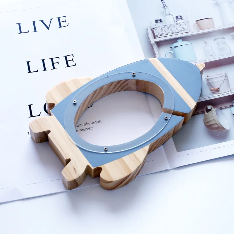 Серая черная Копилка в форме ракеты мультяшное украшение для дома кукурузная