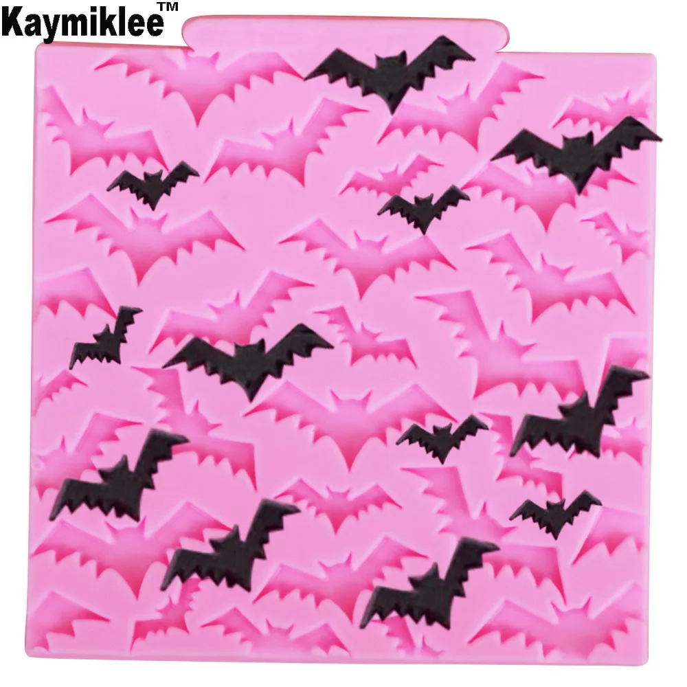 M946 Bat Silicone Mold Halloween Cake Border Cupcake Fondant Cake Decorating Tools Candy Clay Chocolate Gumpaste Moulds 1pc round silicone cake mold 3d chocolate muffin cupcake candy mold diy fondant cake decorating tools
