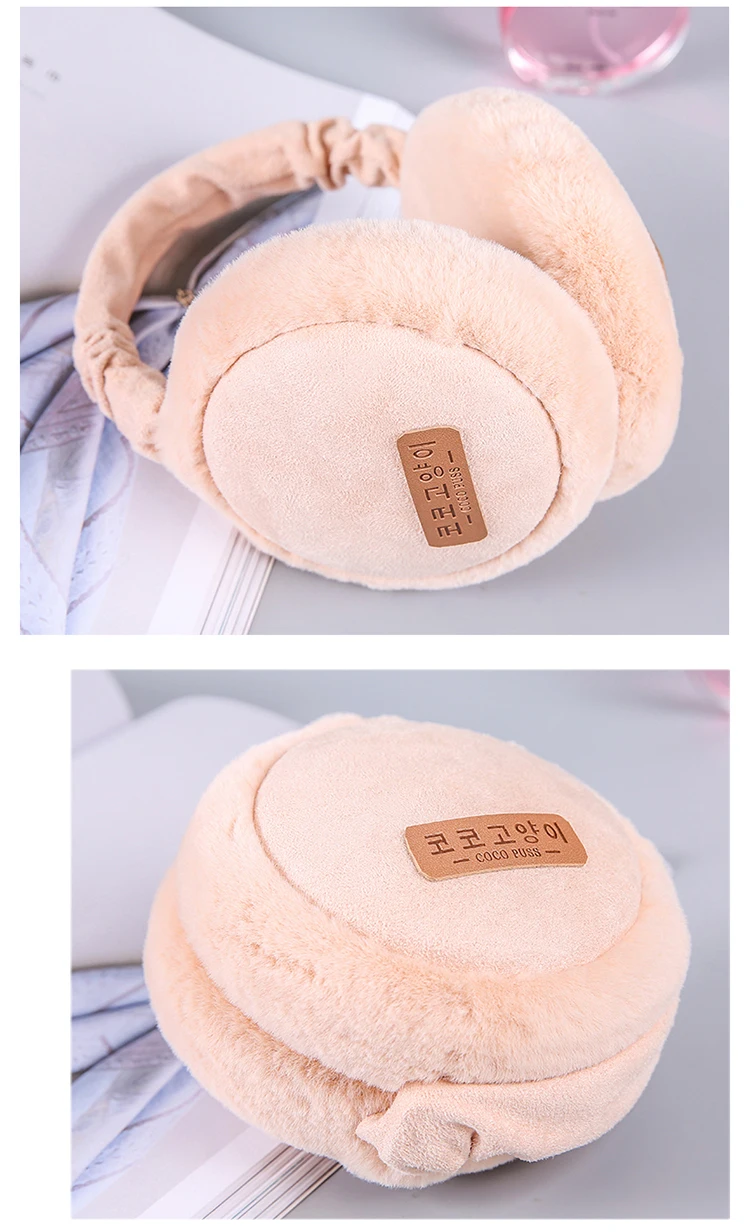 Earmuffs Women Solid Plush Plus Velvet Elegant Warm Winter Womens Ear Korean Style All-match Kawaii Trendy Earmuff Simple Daily
