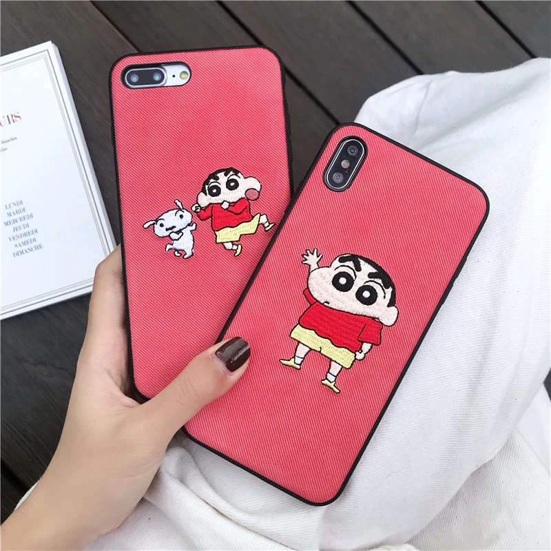WTSZKL Чехол для мобильного телефона с вышивкой из мультипликационной ткани iPhone Xs Max