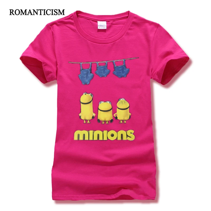 Романтика мультфильм миньоны майка девушка повседневная лето хлопок тонкий