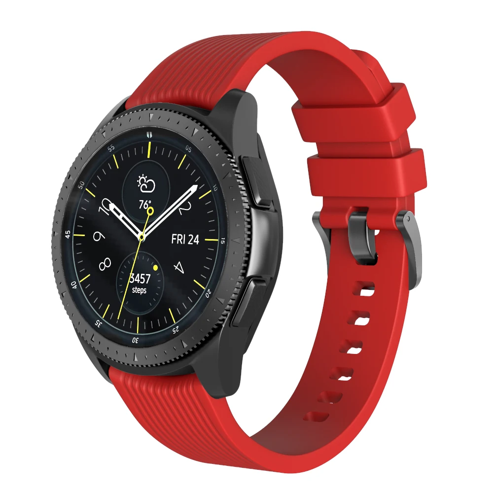 22 мм силиконовый ремешок для часов samsung Galaxy Watch 46 полосатый резиновый сменный