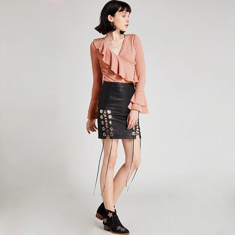 HYH HAOYIHUIBrand 2018 Новые однотонные розовые/черные Асимметричные женские рубашки с