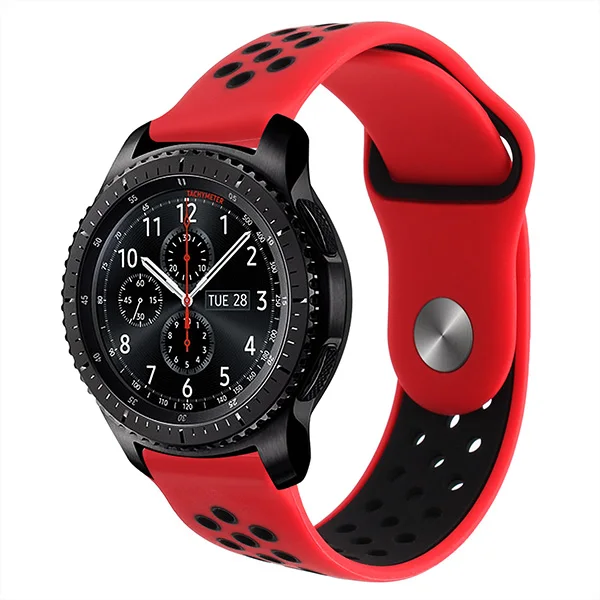 22 мм силиконовый резиновый ремешок для часов samsung gear S3 Pebble Time/сталь Ticwatch 1 Quick Release Watch Band спортивный ремешок на запястье