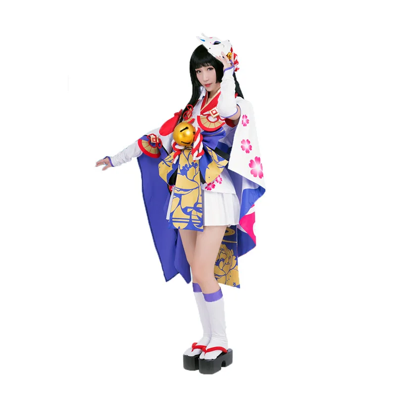 Yuki Onna Косплей Onmyoji японский Снежная Фея идолизированное кимоно костюм для косплея с аксессуарами для волос и носки