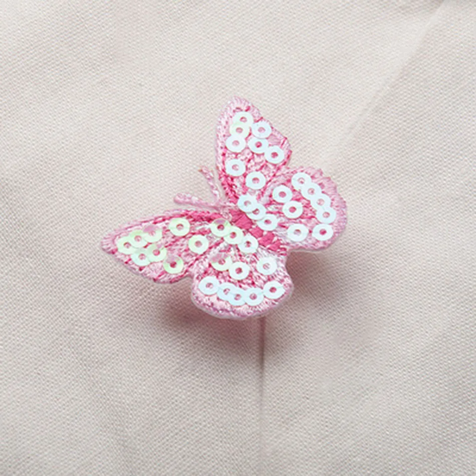 G small pink 2pcs 2 шт./лот модная вышитая блестками Ткань Бабочка Одежда патч отверстие аппликация Этническая ручной работы DIY декоративные аксессуары - Цвет: G small pink 2pcs