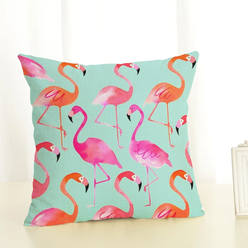 Современная модная Подушка с принтом фламинго чехол для дивана Мягкая Наволочка