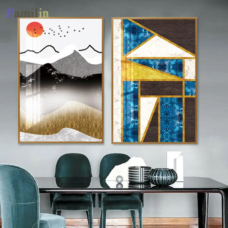 Абстрактные геометрические картины на холсте скандинавские плакаты принты