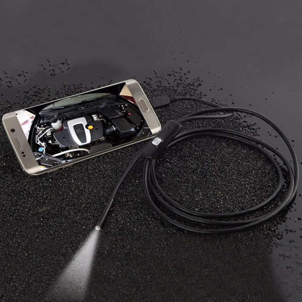 Эндоскоп LESHP 6 LED 7 мм кабель для объектива Водонепроницаемая мини USB камера