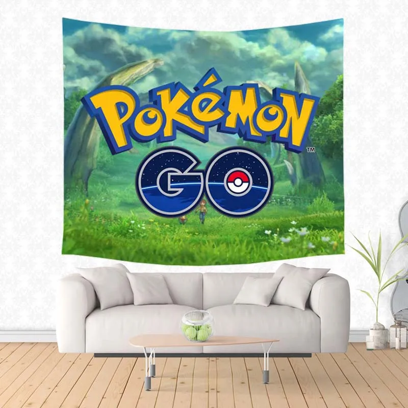 2 Pokemon Go Pattern Wall Hanging Tapestry Custom Beach Towel Polyester Travel Blanket Yoga Shawl Picnic Mat - Цвет: 2