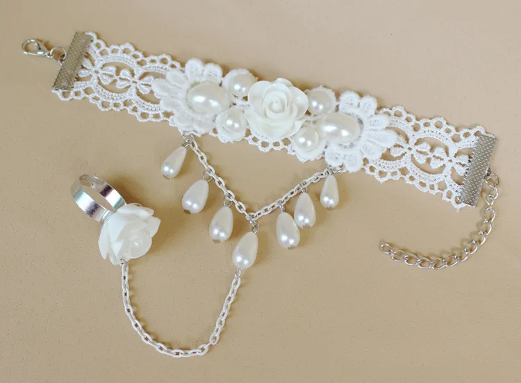 Новинка белые кружевные свадебные перчатки браслет ретро стиль без пальцев