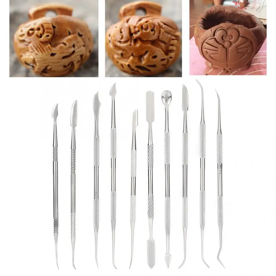 10 шт. глиняный нож из нержавеющей стали Sculpey DIY скульптурный резной инструмент для