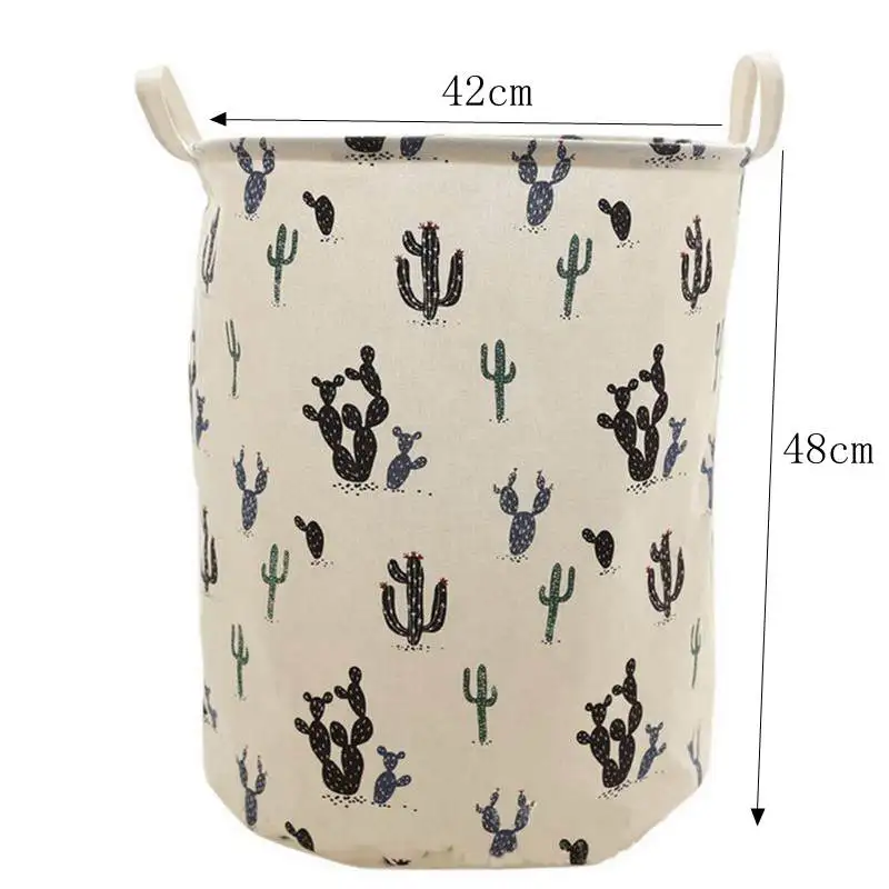 cactus3 Корзина для белья, большая корзина, складная сумка для грязной одежды, органайзер, сумка для белья, корзина для пикника, принт, игрушка, подарок, Органайзер - Цвет: cactus3