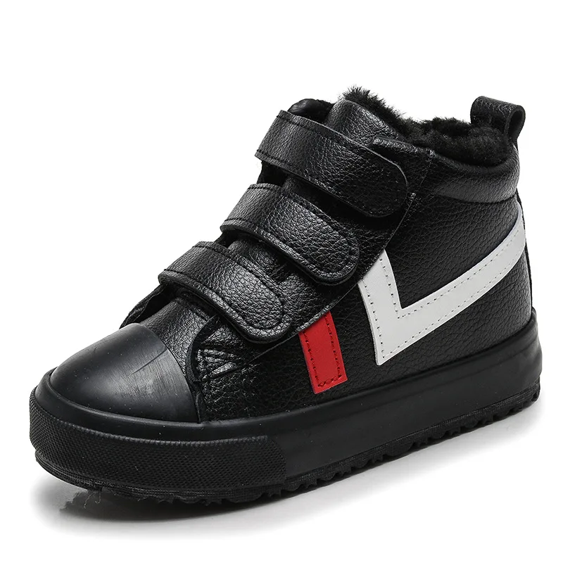 Новая зимняя детская обувь для Зимние сапоги мальчиков плоской подошве
