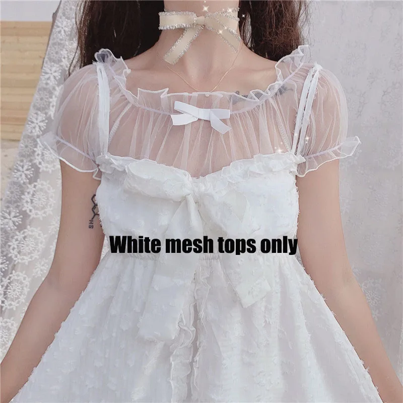 White Shirt Чисто белое милое женское летнее платье с большим бантом и открытой передней частью, цельное и прозрачное платье с бантом, комплект из 2 предметов - Цвет: White Shirt