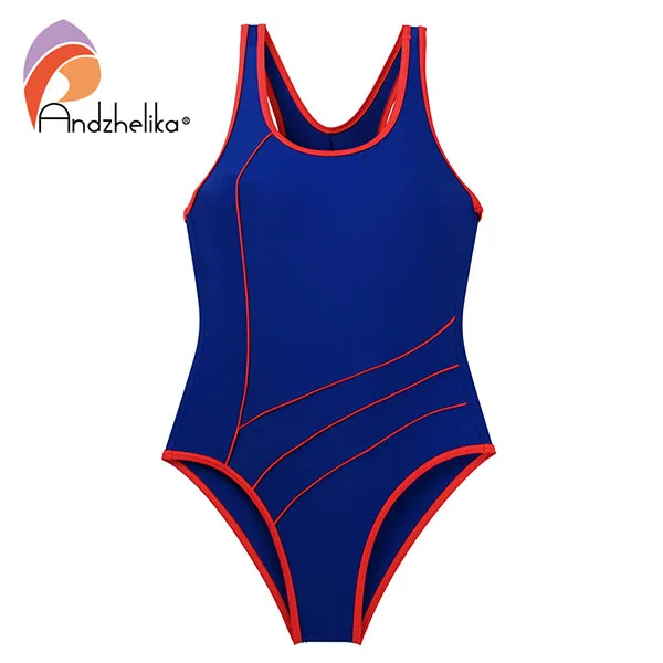 Light blue Andzhelika Спортивный слитный купальник для девочки монокини - Цвет: Light blue