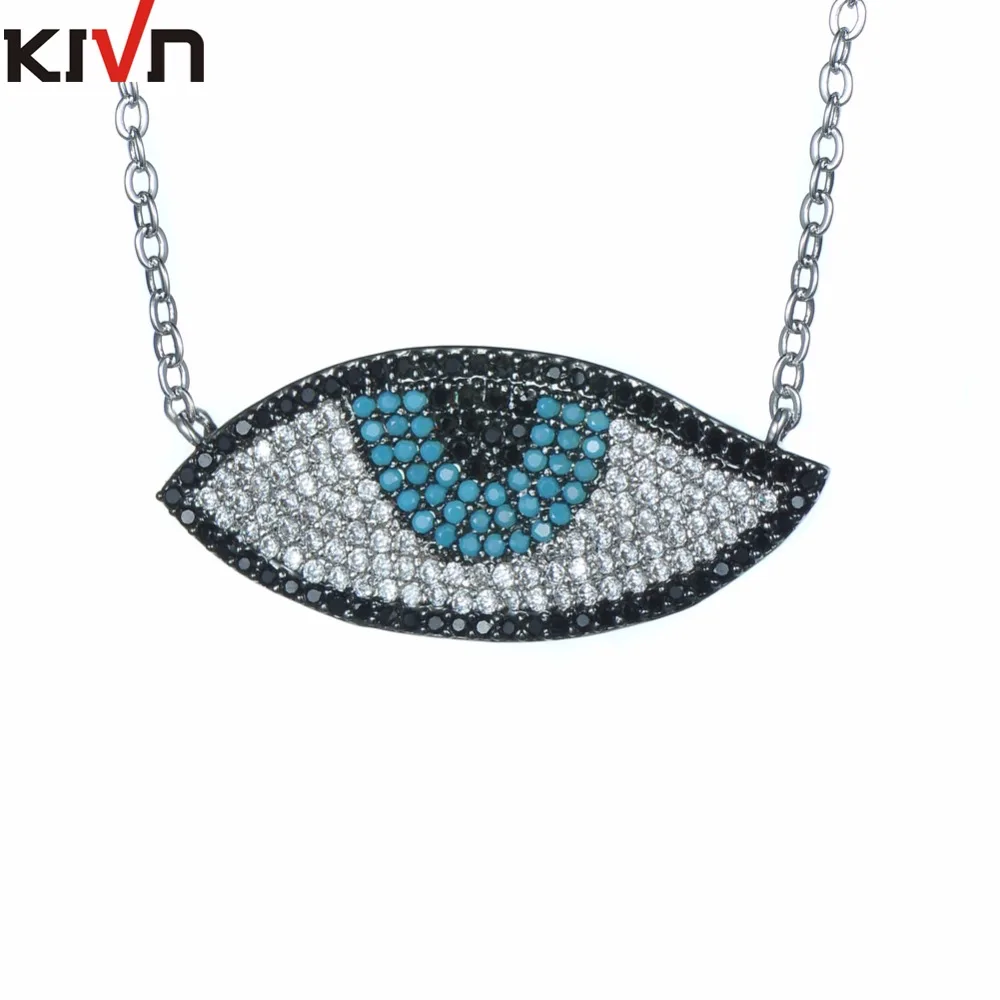 Модные ювелирные украшения KIVN духовная ПАВЕ Греческий Турецкий синий глаз