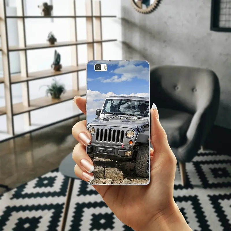Красный Jeep Wrangler внедорожник Спорт для huawei P8 P9 P10 P20 Lite Smart Коврики 10 Pro Y3 Y5 Y6 II Y7 Honor 6X