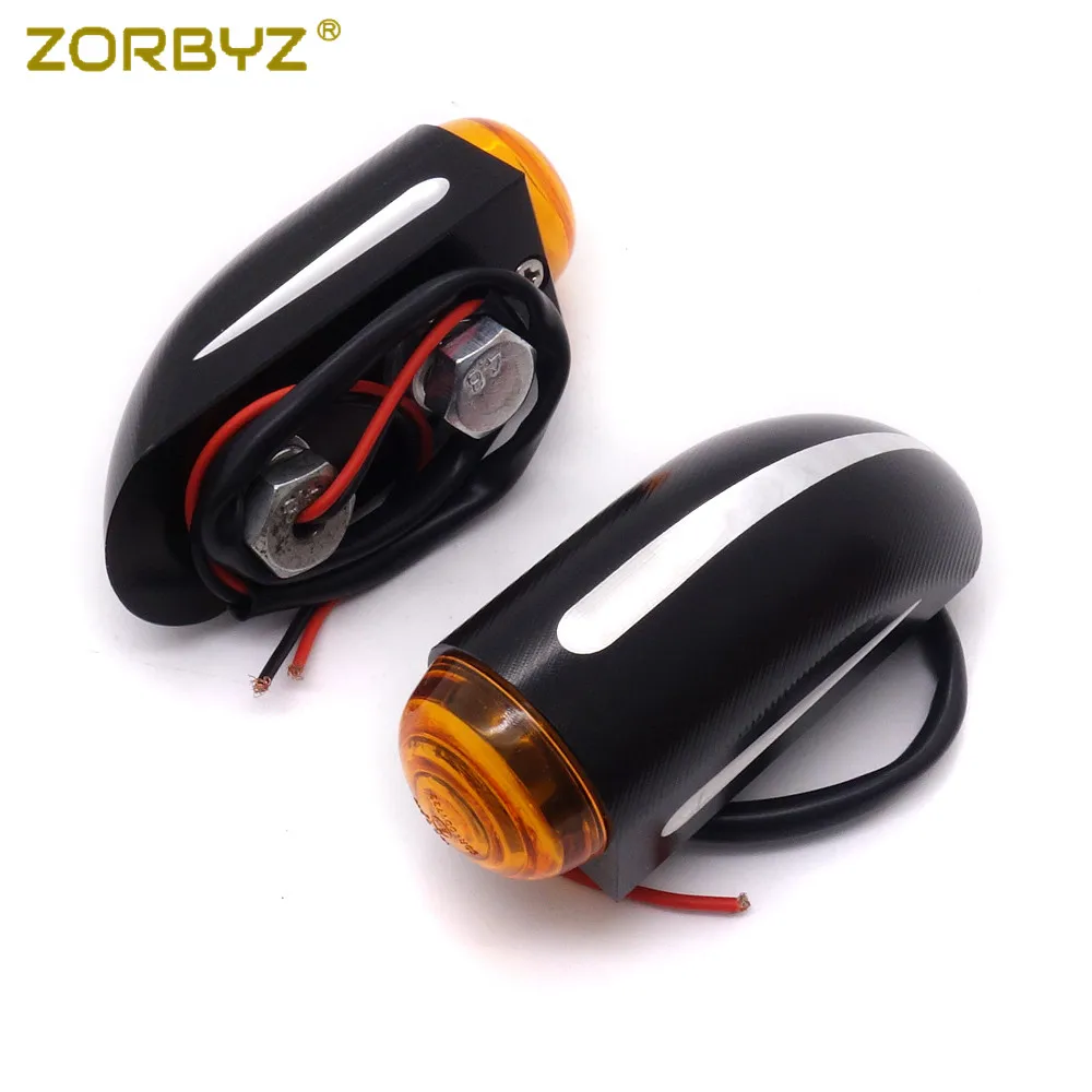 ZORBYZ мотоцикл черный CNC Пуля указатель поворота лампа для Кафе Гонщик Поплавок