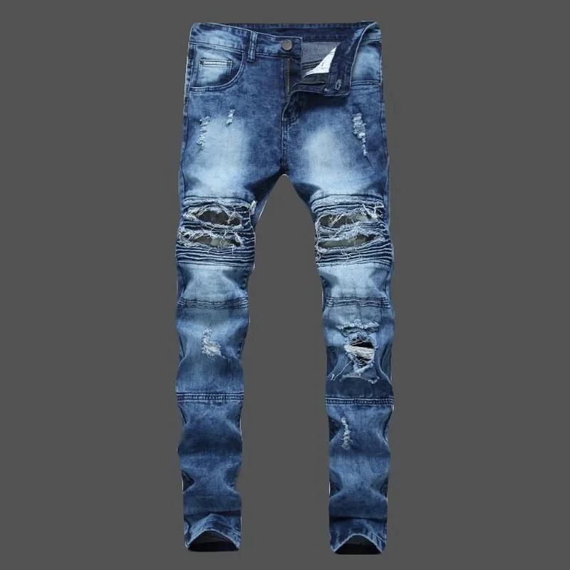 Mens Jeans Casual Slim Fit Straight High Stretch Feet Skinny Jeans Men Male Denim Trousers Size 28-42