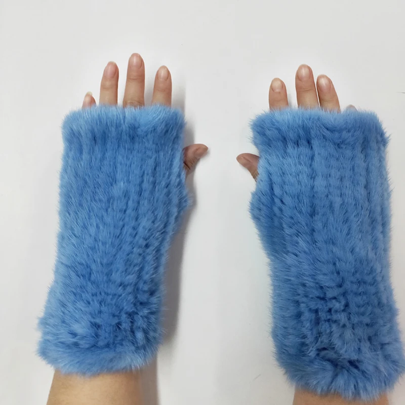 Mink Fur gloves 20 CM 2020 Glove Luxury Brand Mittens Solid Style For Russian Winter Real Gloves | Аксессуары для одежды