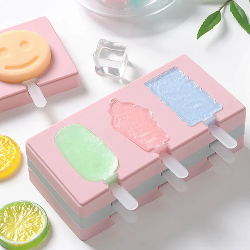 Goldbaking Милые силиконовые формы для льда с крышкой формы для мороженого DIY формы для льда с многоразовыми палочками
