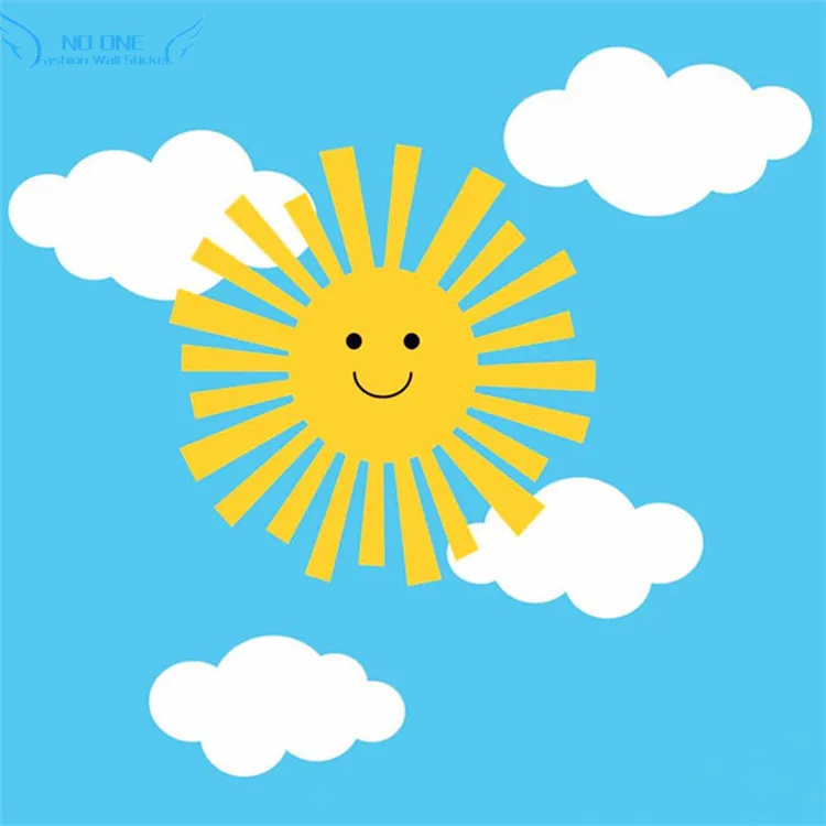 

HOT Children Room Wall Art Decal Smiley Sun And Clouds Wall Sticker For Children Baby Nursery - Easy, Simple, Stylish Home Decor