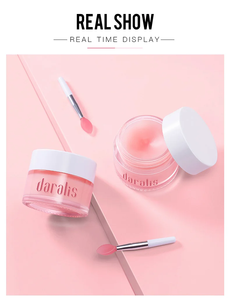 Daralis, 15 г, Клубничная маска для губ, маска для сна для губ, розовый крем для губ, отшелушивающий крем для губ, увлажняющий крем для ухода за губами