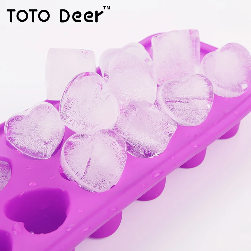 Еда силикона сердце-образный для льда плесень шоколад DIY Шоколад Ice Box холодильник