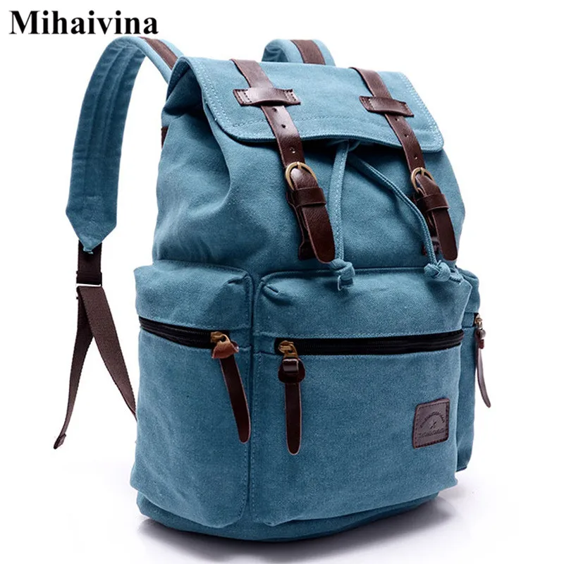 Холщовый Рюкзак Унисекс Mihaivina школьный дорожный ранец для женщин и мужчин сумка