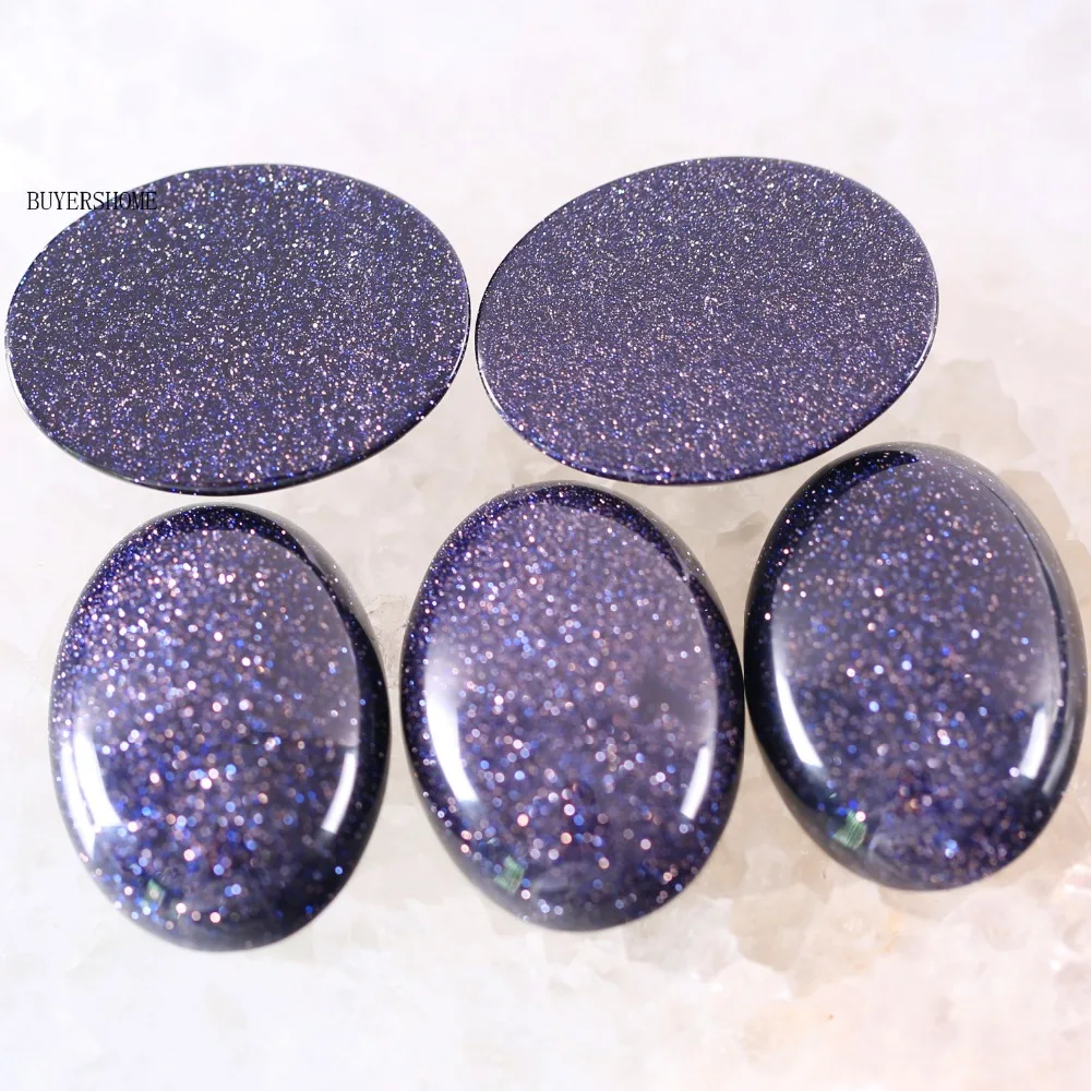 For Jewelry Making Necklace Pendant Bracelet Earrings 22x30MM Oval Natural Stone Bead Blue Sandstone CAB Cabochon 2Pcs K507 | Украшения и
