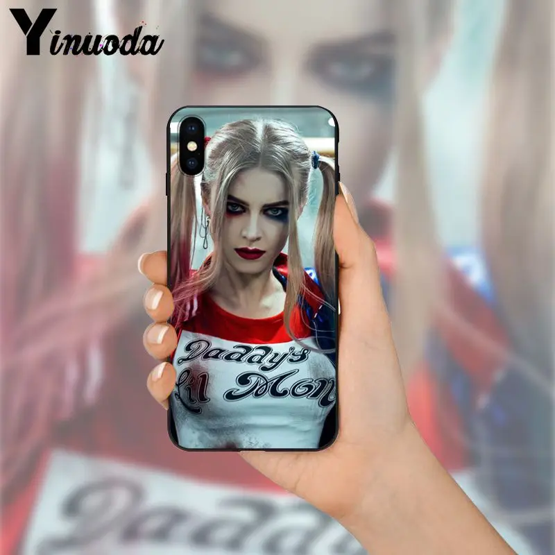 Yinuoda harley quinn TPU черный чехол для телефона оболочка Apple iPhone 8 7 6 6S Plus X XS MAX 5 5S SE XR Чехлы