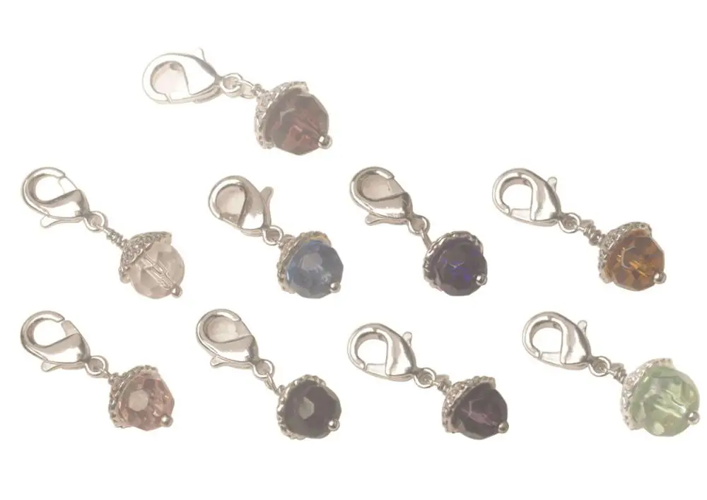 

60 шт. из разноцветные из Стекло падения клип на Charms