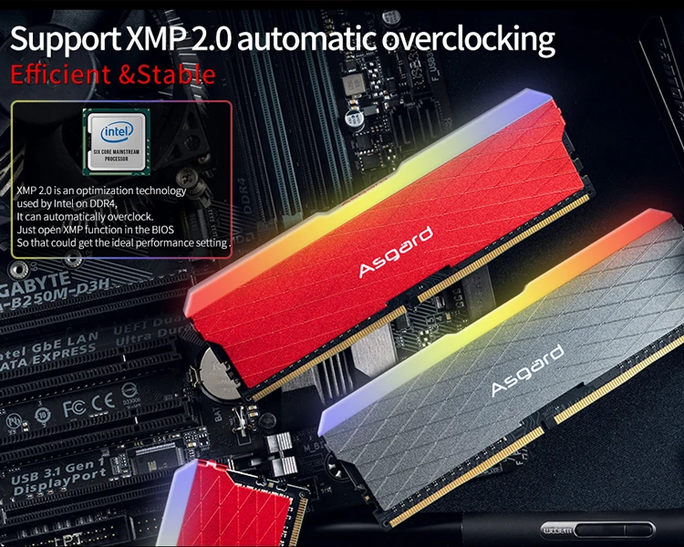 Asagrd Loki w2 seires RGB 8GBx2 3200 МГц DDR4 DIMM memoria ram ddr4 настольная Память ОЗУ для компьютера двухканальный