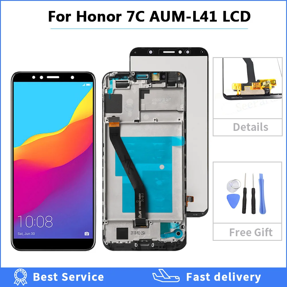 Для huawei Honor 7C ЖК дисплей + сенсорный экран Русская версия AUM L41 5 7 дюймов новый