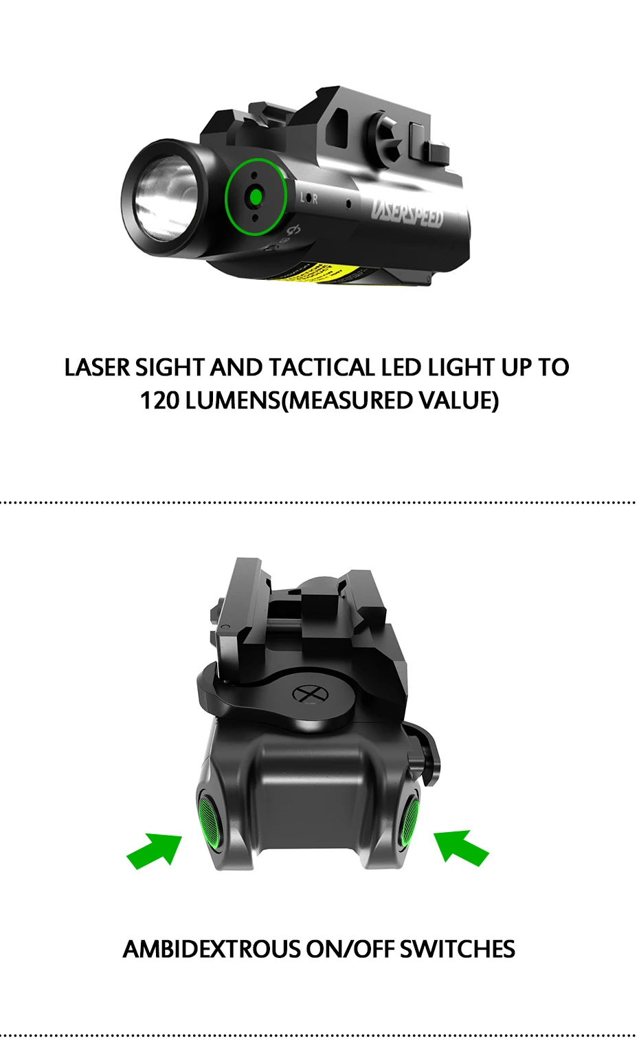 Прямая Laserspeed Glock стиль рельсы стробоскоп светильник и Тактический Инфракрасный лазерный прицел ИК лазерный прицел для оружия