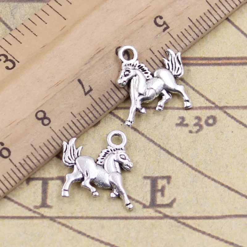 40 шт. Подвески Steed Horse 19x15 мм античные бронзовые Серебристые цветные Сделай Сам