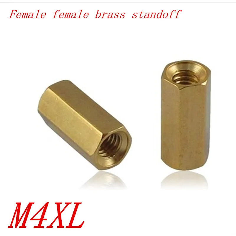 20pcs M4*6/8/12/15/18/20 4mm female x brass standoff spacer length 6mm to 40mm | Обустройство дома