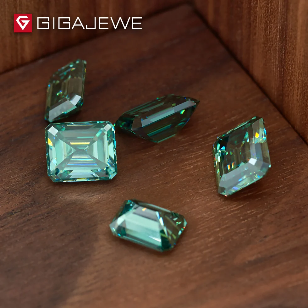 GIGAJEWE 1.6ct 6 мм X 8 мм темно-зеленый цвет изумруды огранки Муассанит россыпью камень DIY драгоценный камень бусины модные ювелирные изделия изготовление подарок девушке