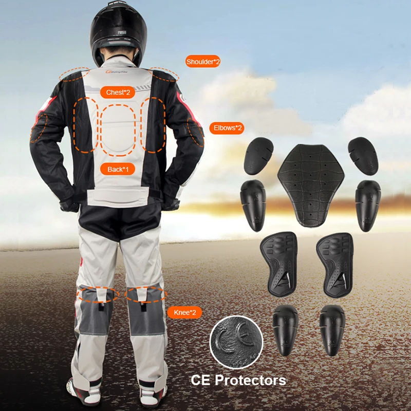 Riding Tribe Motorcycle Racing Suit Windproof Protective Gear Armor Motorcycle Jacket+Motorcycle Pants Hip Protector Moto Set enlarge