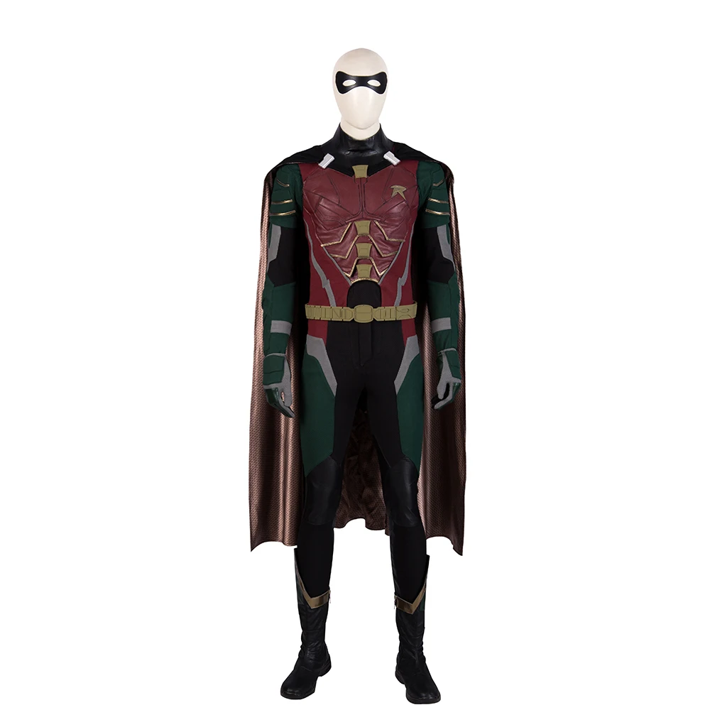 Whole set no Gun Титаны Дик Грейсон Робин, косплей костюм на Хэллоуин DC Nightwing наряд супергероя маскарадные костюмы для взрослых мужчин с маской - Цвет: Whole set no Gun