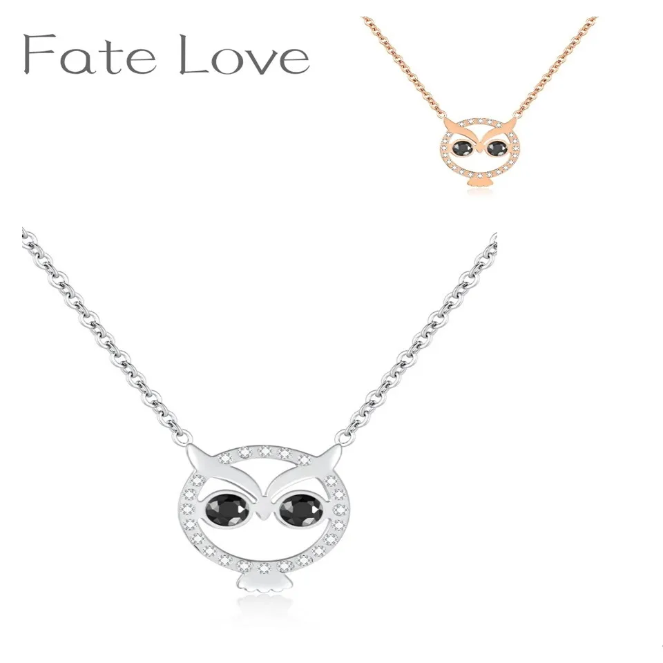 

Fate Love Simple Sexy Cute owl Pendant Necklace Casual Street Shoot Fashion Titanium Steel Necklace For women Jewelry