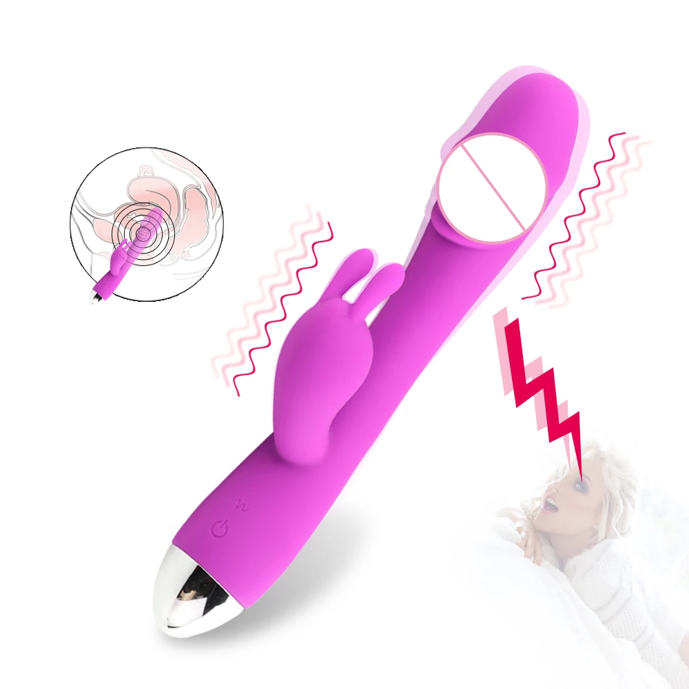 Кролик вибратор G Spot силиконовый 10 скоростей вагинальный клиторальный дилдо для