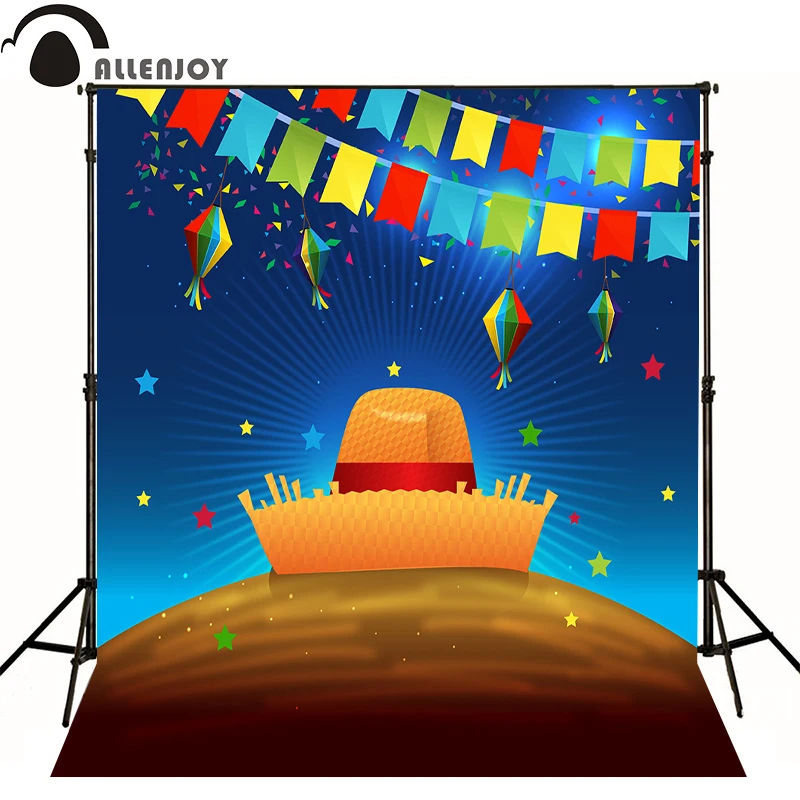 Allenjoy фотографический фон флаг фонарь свет соломенная шляпа ребенок с днем