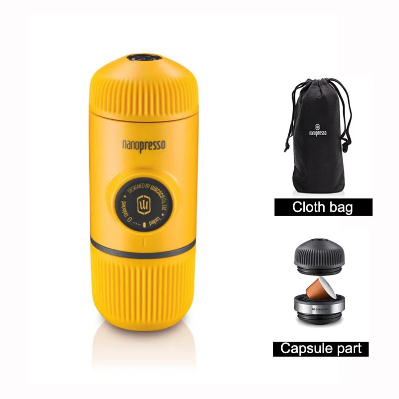 Yellow Capsule Cloth XEOLEO WACACO Nanopresso Кофеварка 18 бар портативная ручная кофемашина наружный дорожный Ручной пресс порошок/капсульный кофе 80 мл - Цвет: Yellow Capsule Cloth