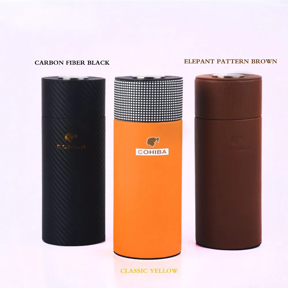 Кожаный чехол для сигар COHIBA футляр с отделкой из испанского кедра дорожная